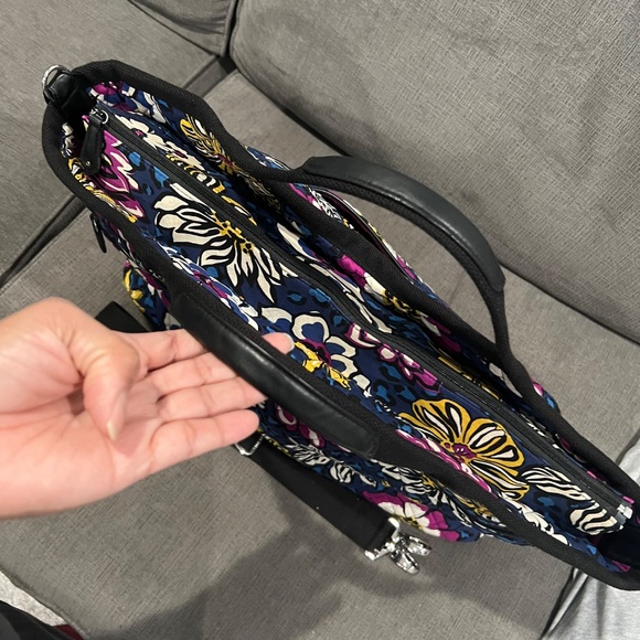 Vera Bradley Large Grand Traveler Bag Cotton Signature African Violet Floral - Picture 3 of 7